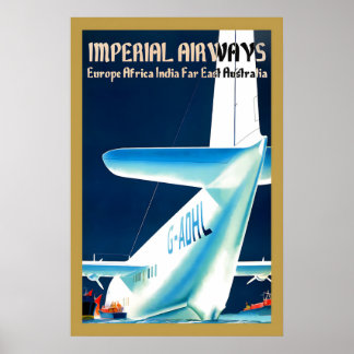 1930er Imperial Airways - Europa nach Australien Poster