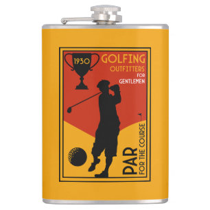 1930er Jahre Klassische Golf Art Print Flachmann