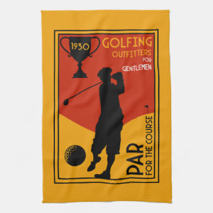 1930er Jahre Klassische Golf Art Print Geschirrtuch