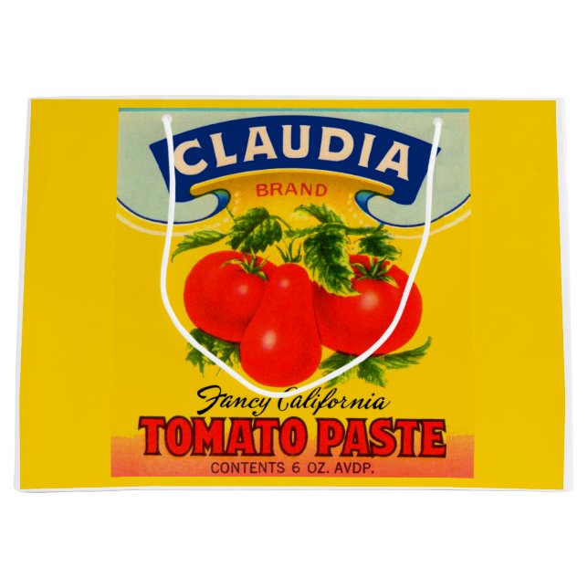 1930er Jahre Labdruck für Tomatenpaste Große Geschenktüte (Vorderseite)