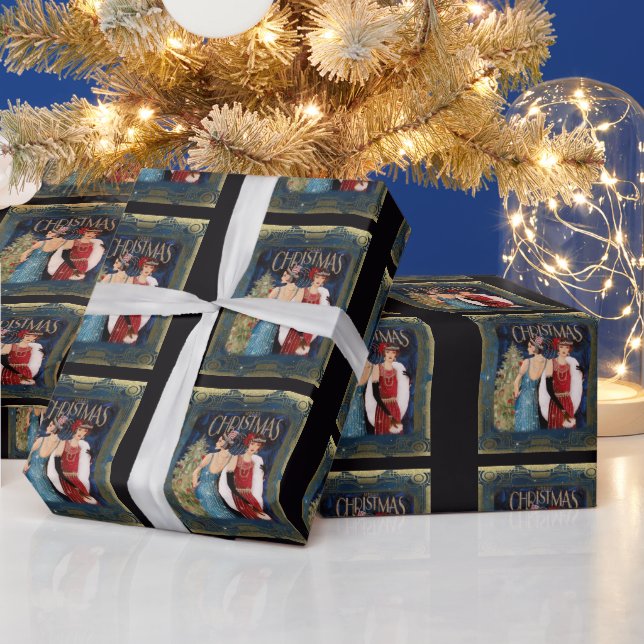 1930er Jahre Ladys Christmas Art Geschenkpapier (Feiertage)