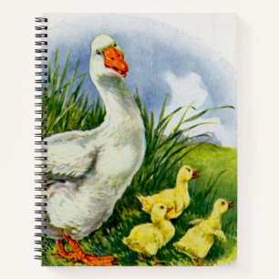 1930er Jahre Mama Ente und Entenküken Notizbuch