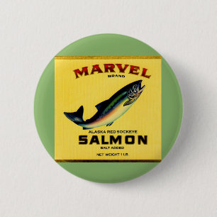 1930er Jahre Marvel Lachs kann etikettieren Button
