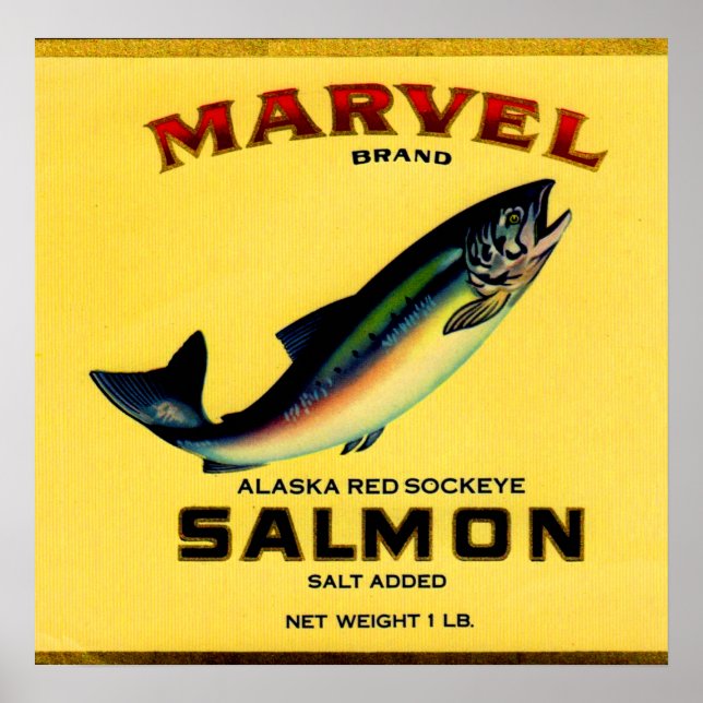1930er Jahre Marvel Lachs kann etikettieren Poster (Vorne)