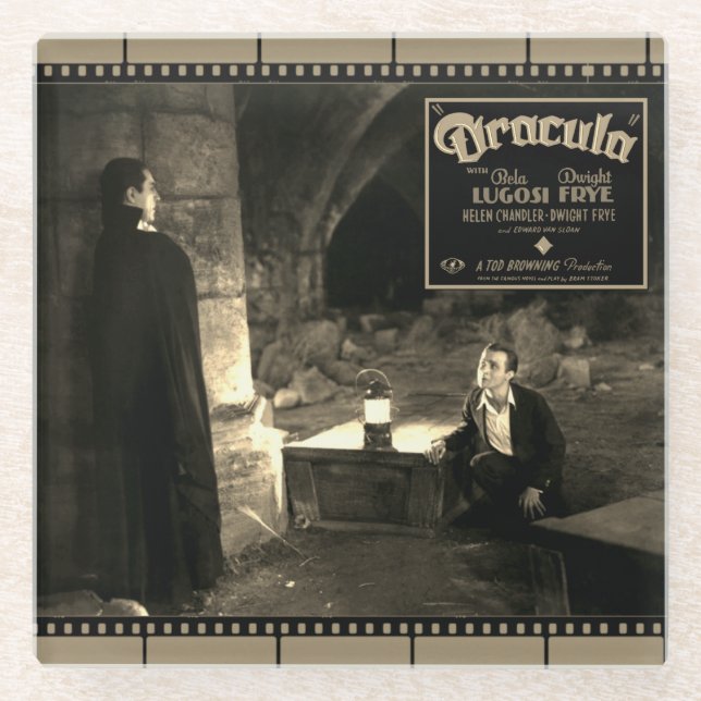 '1931' "Dracula" Classic Horror Glass Untersetzer (Vorderseite)
