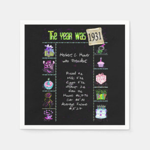 1931 Geburtstag Trivia Napkins Serviette