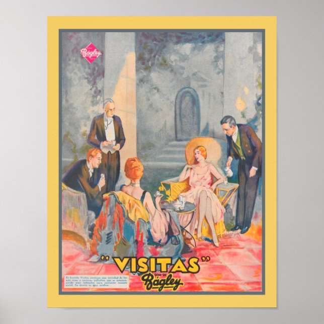 1932 Bagley Tea Biscuit Werbung Poster (Vorne)