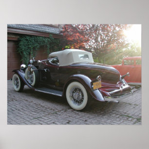 1932 kastanienbrauner Boattail Speedster Poster