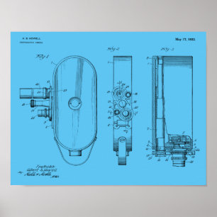 1932 Vintage Kamera Patent Kunst Zeichnung Druck Poster