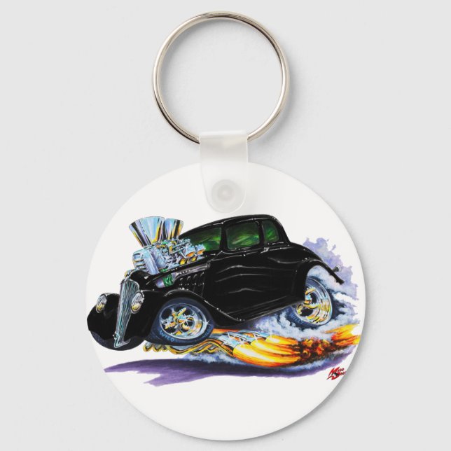 1933-36 Willys Black Car Schlüsselanhänger (Vorderseite)