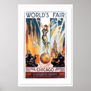 1933 Art Deco Chicago Weltausstellung Klassiker Vi Poster