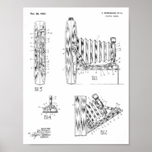 1933 Faltkamera Patent Art Zeichnend Druck Poster