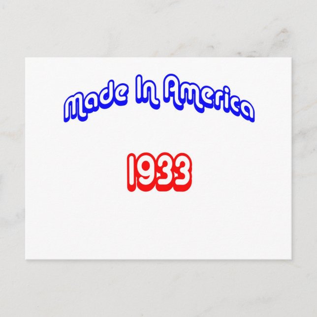 1933 in Amerika Postkarte (Vorderseite)