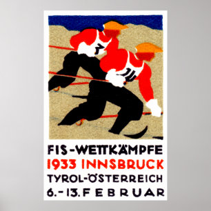 1933 Österreicher-Ski-Rennen-Plakat Poster