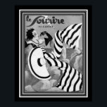 1933 Schwarz-Weiß-Art-Deco-Poster Le Sourire Poster<br><div class="desc">Beliebt 1933,  Art Deco,  Cover für Le Sourire Französisch Magazine in Schwarz-Weiß. Auch in Farbe erhältlich.</div>