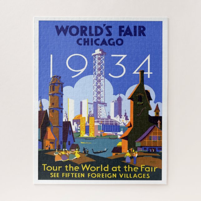 1934 Chicago World's Fair Travel Advertisement (Vertikal)