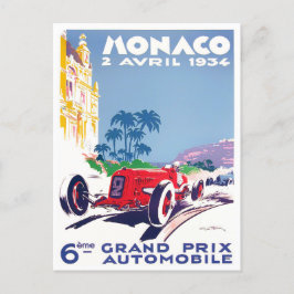 1934 Grand Prix von Monaco Vintager Rennsport Post Postkarte