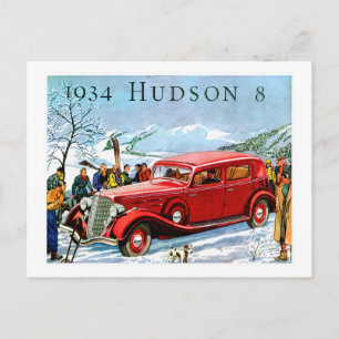 1934 Hudson 8 Vintage-Automobilwerbung Postkarte