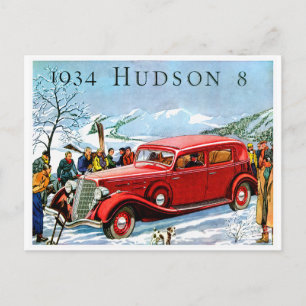 1934 Hudson 8 Vintage Kfz-Werbung Postkarte