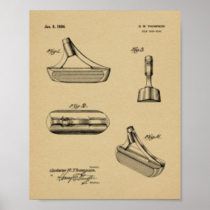 1934 Putter Golf Club Patent Kunstzeichnung Druck Poster