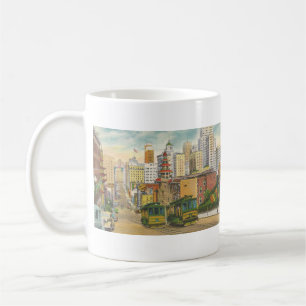 1934 San Francisco, Postkarte CA Leinen Kaffeetasse