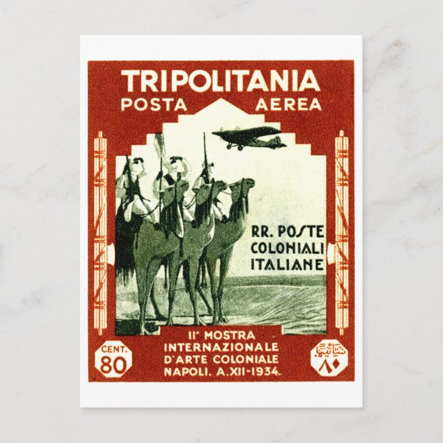1934 Tripolitania 80 Centesimi Briefmarke Postkarte (Vorderseite)