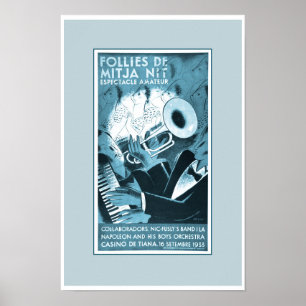 1935 AD FÜR NACHT CLUB BAND POSTER
