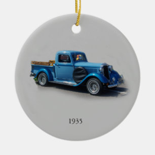 1935 Blauer Lkw-Verzierung Keramik Ornament