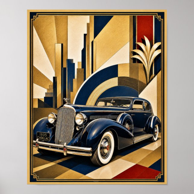1935 Cadillac Art Deco Poster (Vorne)