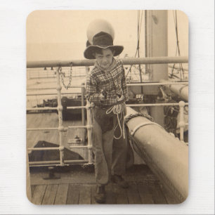 1935 jugendlicher Cowboy an Bord Mousepad
