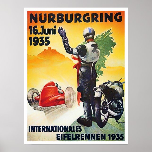 1935 Vintager Nurburgring Motor Race Poster (Vorne)