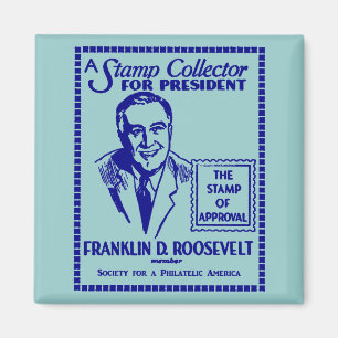 1936 Briefmarkensammler FDR für den Präsidenten Magnet