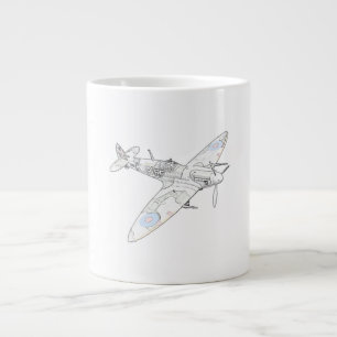 1936: Farbe des Spitfire-Kampfflugzeugs Jumbo-Tasse