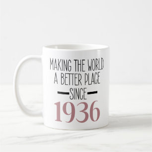 1936 Geburtstag 90 90. Jahr alte Frauen Urgroßmutt Kaffeetasse