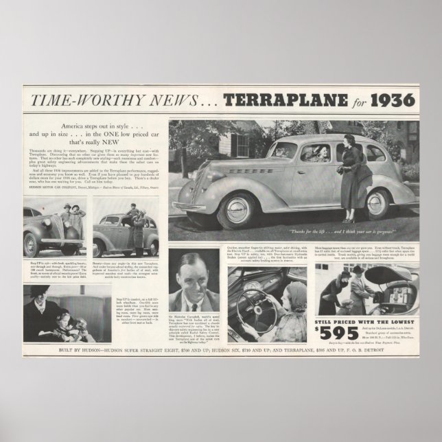 1936 Hudson Terraplane Ad Poster (Vorne)