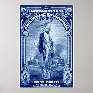 1936 Internationale PhilatelieExpo New York Poster