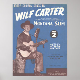 1936 Mehr Cowboy-Lieder von Wilf Carter MONTANA SL Poster