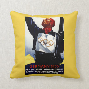 1936 olympisches Winter-Spiel-Anzeige-Plakat Kissen