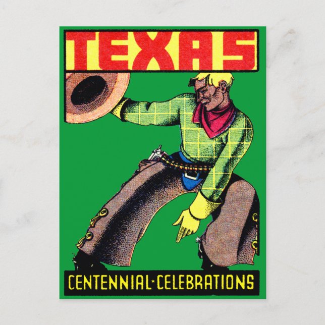 1936 Texas Centennial Postkarte (Vorderseite)