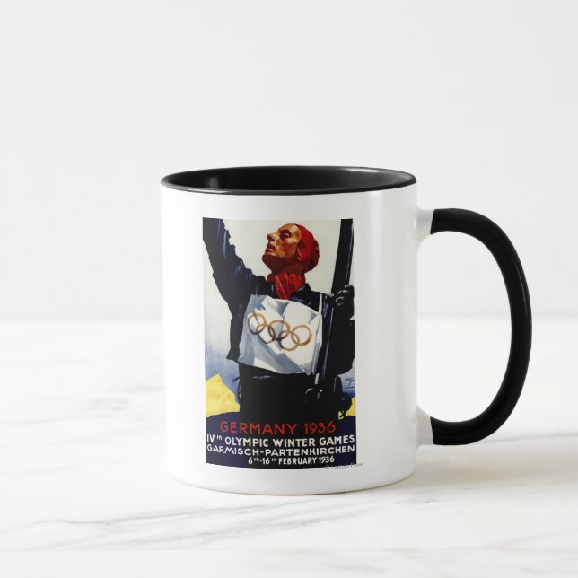 1936 Werbeplakat für Olympische Winterspiele Tasse (Rechts)