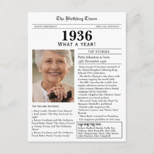1936 Zeitung zum 90. Geburtstag Postkarte