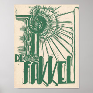 1937 De Fakkel niederländischer abstrakter Kunstdr Poster