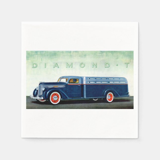 1937 Diamond-T-Blue LKW Serviette (Vorderseite)