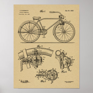 1937 Fahrrad-Generator-Design-Patent-Kunststoffdru Poster