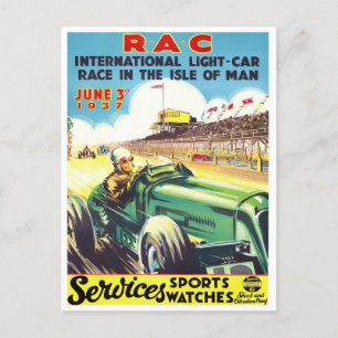 1937 Isle of Man Veteranen-Rennsport Postkarte