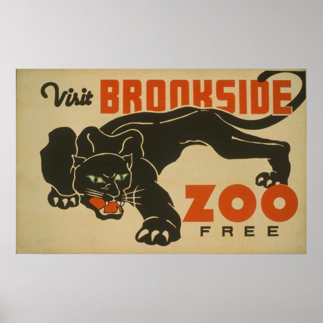 1937 Visiter Brookside Zoo WPA Poster (Devant)
