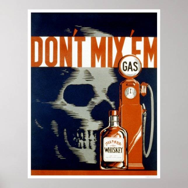 1937 WPA nicht trinken und fahren Poster (Vorne)