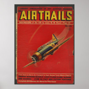 1938 Aviation Airplane Magazine Cover Art Print Poster