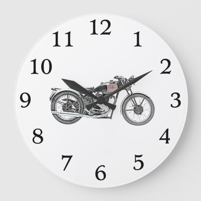 1938 Excelsior Warrior Motorrad Art Motorrad Große Wanduhr (Vorderseite)