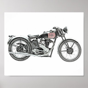 1938 Excelsior Warrior Motorrad Poster